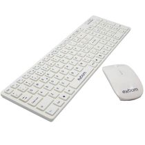Kit Combo Teclado Mouse Slim Sem Fio Wireless Bk-S1100 Branco