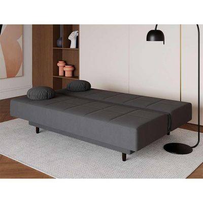 Sofá-Cama Casal 3 Lugares Jimmy Suede Grafite