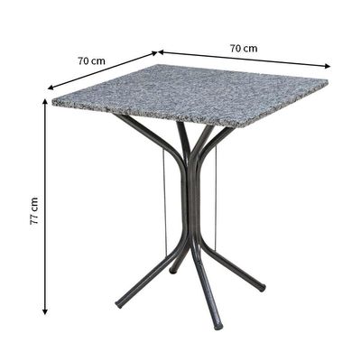 Mesa de Jantar Quadrada Thais Preta 70 cm