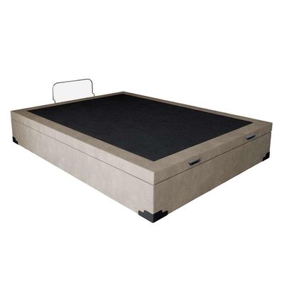 Base para Cama Box Casal Martin Premium com Baú Suede (45x138x188) Bege