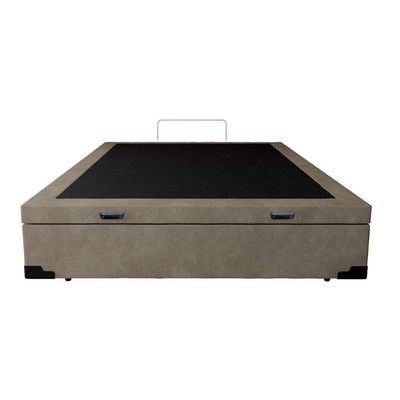 Base para Cama Box Casal Martin Premium com Baú Suede (45x138x188) Bege