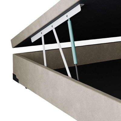 Base para Cama Box Casal Martin Premium com Baú Suede (45x138x188) Bege