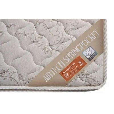 Cama Box Baú Casal: Colchão Molas Ensacadas Ortobom Fort Airtech Spring + Base Clean(138X188)