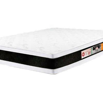 Cama Box Baú King: Colchão Espuma Castor D45 Black E White Air Double Face + Base Clean(193X203)
