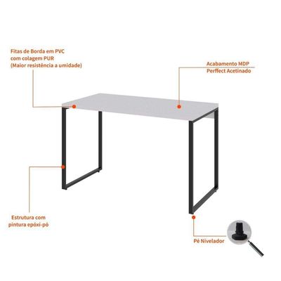 Mesa de Escritório Kuadra Branca 120 cm