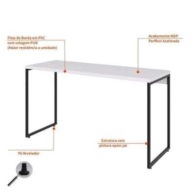 Mesa de Escritório Studio Branca 135 cm