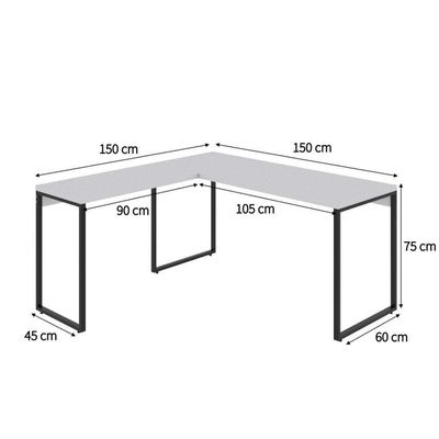 Mesa de Escritório Kuadra II Branca 150 cm