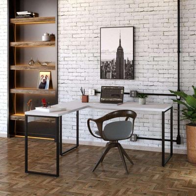 Mesa de Escritório Kuadra II Branca 150 cm