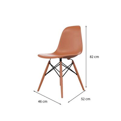 Conjunto com 4 Cadeiras Eames DSW Terracota