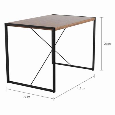 Conjunto de Mesa Well-done com 4 Cadeiras Preto e Ipê
