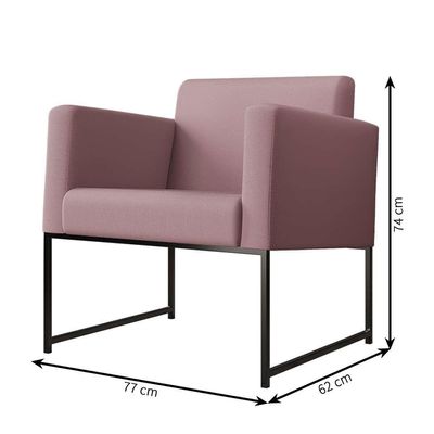 Poltrona Sara Suede Rosa Claro