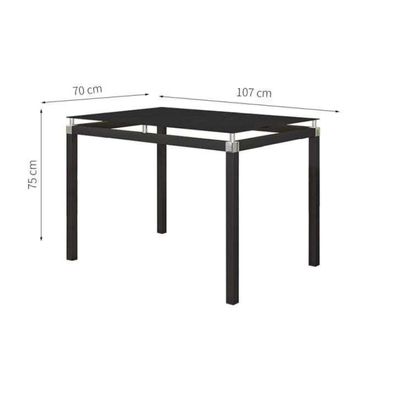 Conjunto de Mesa de Cozinha com 4 Lugares Musa Preto