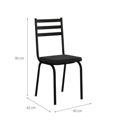 Conjunto de Mesa de Cozinha com 4 Lugares Musa Preto