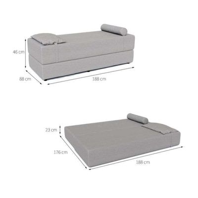 Sofá-Cama Casal 3 Lugares Joana Linho Cru
