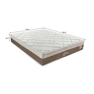 Colchão Casal Orion Molas Ensacadas (28x138x188) Branco e Bege