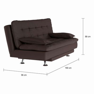 Sofá-Cama 3 Lugares Casal Superior Café
