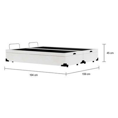 Base para Cama Box Queen Maci com Baú (45x158x198) Branca