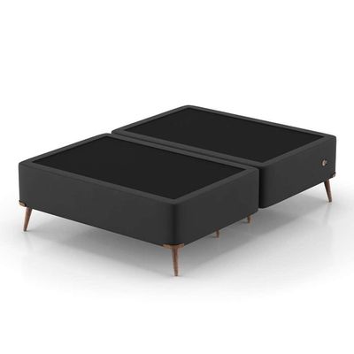 Base para Cama Box Queen com Entrada USB Night (45x158x198 cm) Suede Preta