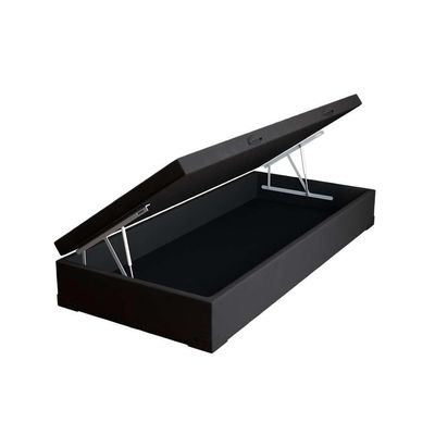Base para Cama Box Solteiro Martin Premium com Baú Suede (47x88x188) Preta