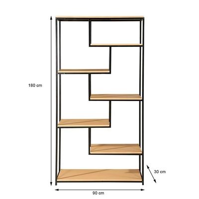 Estante Merin Marrom e Preta 180 cm