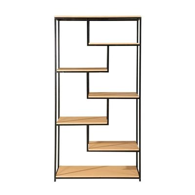 Estante Merin Marrom e Preta 180 cm