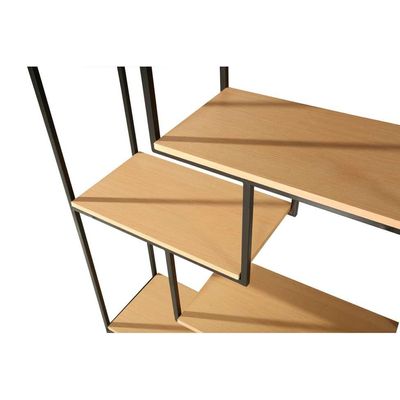 Estante Merin Marrom e Preta 180 cm