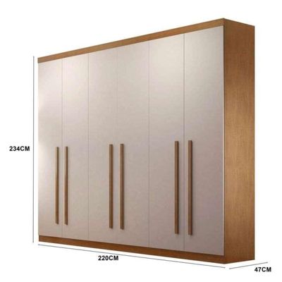 Guarda-Roupa Casal Camaçari 6 PT Imbuia e Off White