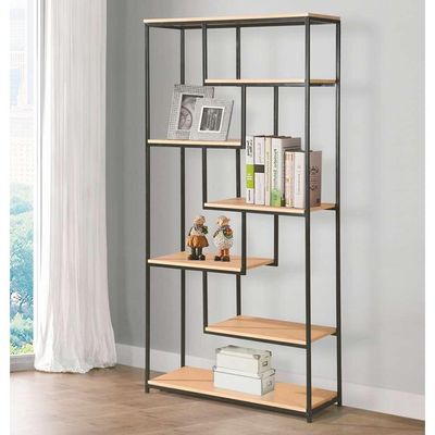 Estante Merin Marrom e Preta 180 cm