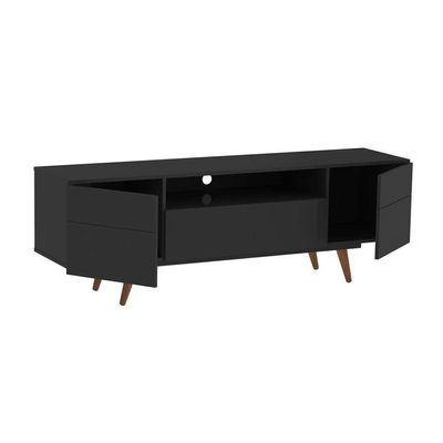 Rack Retrô Paris Preto 162 cm