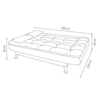 Sofá-Cama Casal 3 Lugares Premium Suede Pés de Madeira Preto