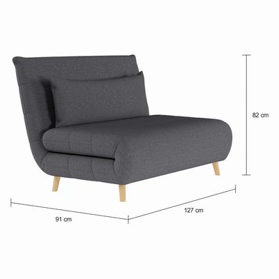 Sofá-Cama 2 Lugares Casal Terracina Cinza Escuro