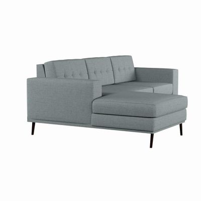Sofá 3 Lugares Esquerdo Life com Chaise Esquerdo Pé Palito Linho Cotton Cinza