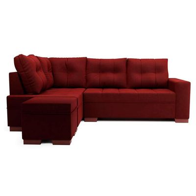 Sofá de Canto 6 Lugares Gávea Suede Vermelho