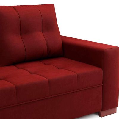 Sofá de Canto 6 Lugares Gávea Suede Vermelho