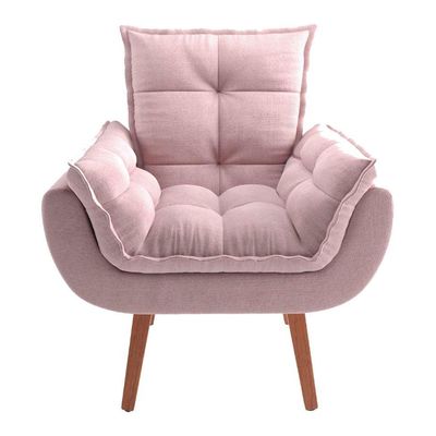 Poltrona Lidi Suede Rosa Claro