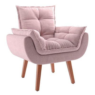 Poltrona Lidi Suede Rosa Claro
