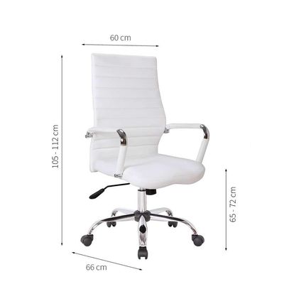 Conjunto com 4 Cadeiras de Escritório Diretor Giratórias Cleaner Branco
