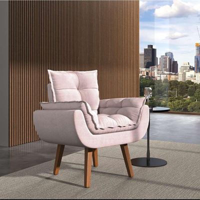 Poltrona Lidi Suede Rosa Claro