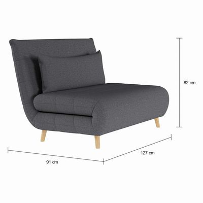 Sofá-Cama 2 Lugares Casal Teramo Cinza Escuro