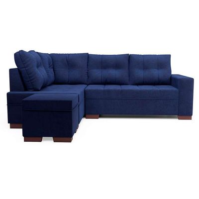 Sofá de Canto 6 Lugares Gávea Suede Azul