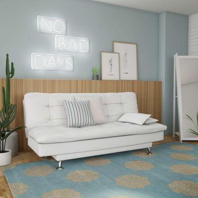 Sofá-Cama 3 Lugares Casal Autenticidade Branco