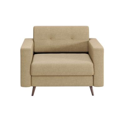 Poltrona Living Pé Palito Linho Cotton Bege