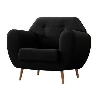 Poltrona Beegees Suede Preta