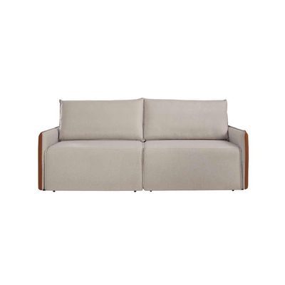 Sofá 4 Lugares Retrátil Urban Linho Bege e Caramelo 260 cm