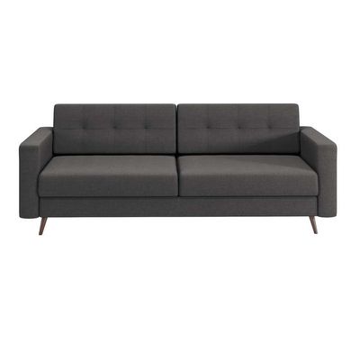 Sofá 3 Lugares Pé Palito Living Linho Cotton Grafite 180 cm