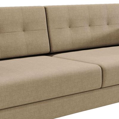 Sofá 3 Lugares Living Pé Palito Linho Cotton Bege 180 cm