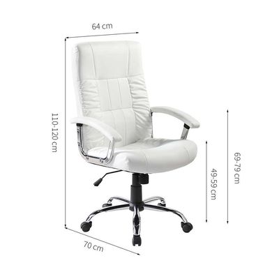 Conjunto com 2 Cadeiras de Escritório Presidente Giratórias Office Plus Branco