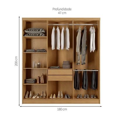 Guarda-Roupa Casal Malibu 6 PT 2 GV Imbuia