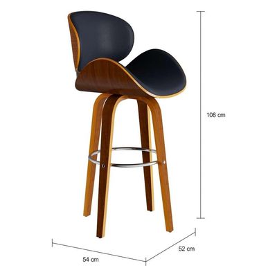 Banqueta Giratória Leiden Preta