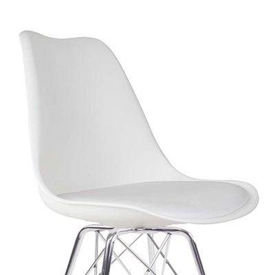 Conjunto com 2 Cadeiras Saar Cromado e Branco